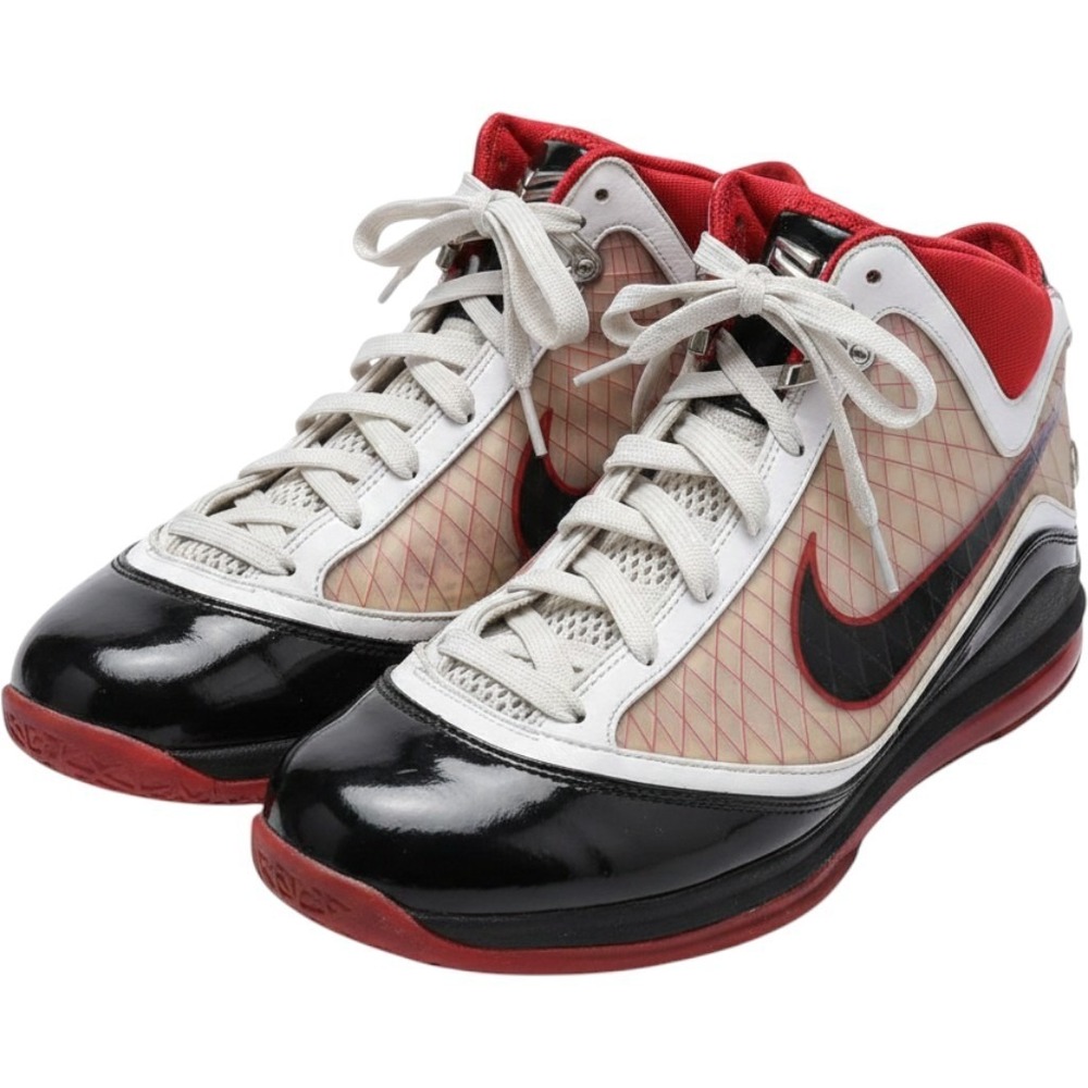 Nike Air Max LeBron VII 7 White Black Varsity Red 375664-102 Mens 10